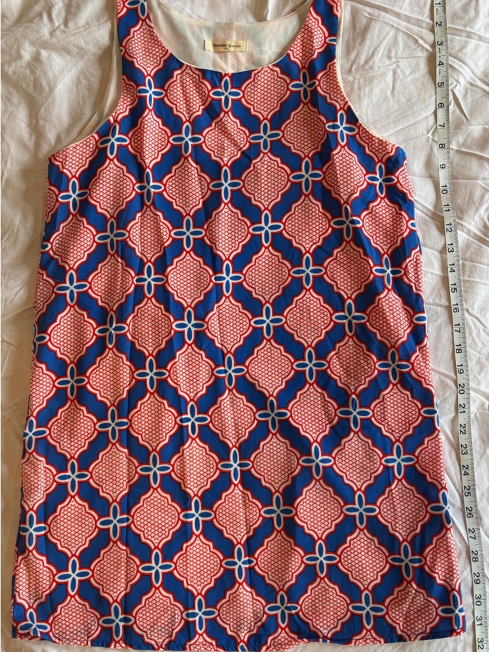 Newbury Kustom Blue & Coral Geometric Tank Top